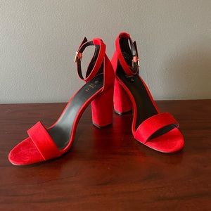 Call It Spring Red Heels with Ankle Strap